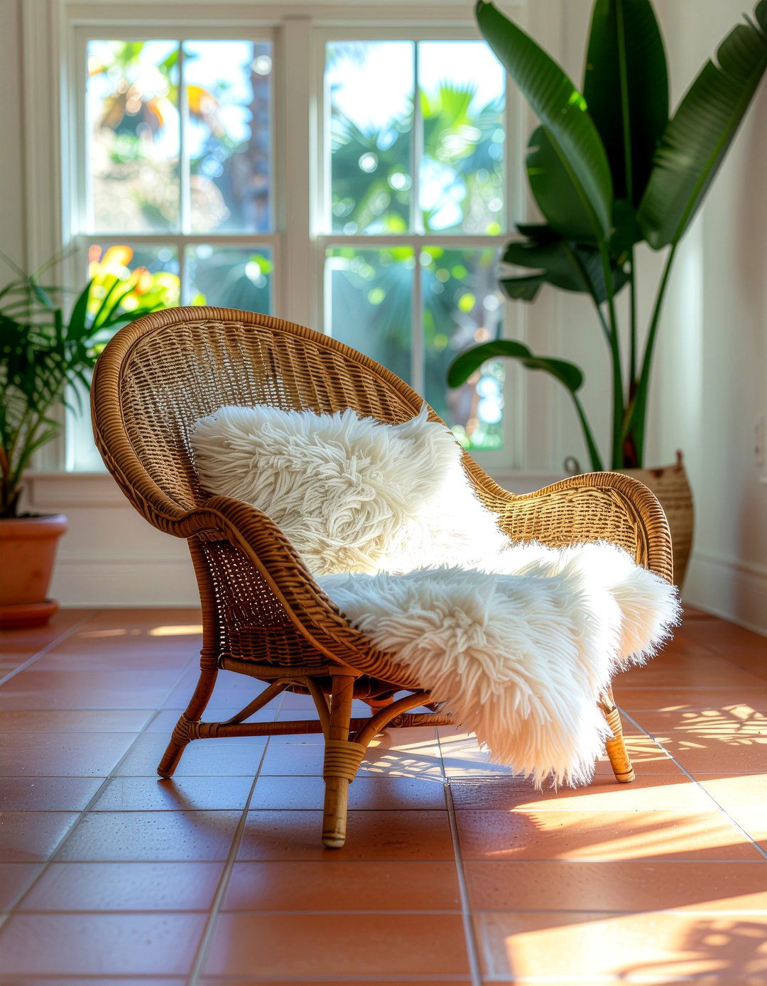 Rattan Lounge Chair - 30 living room retro furniture ideas