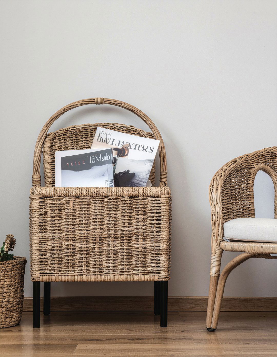 Rattan Magazine Rack - 30 rattan living room ideas