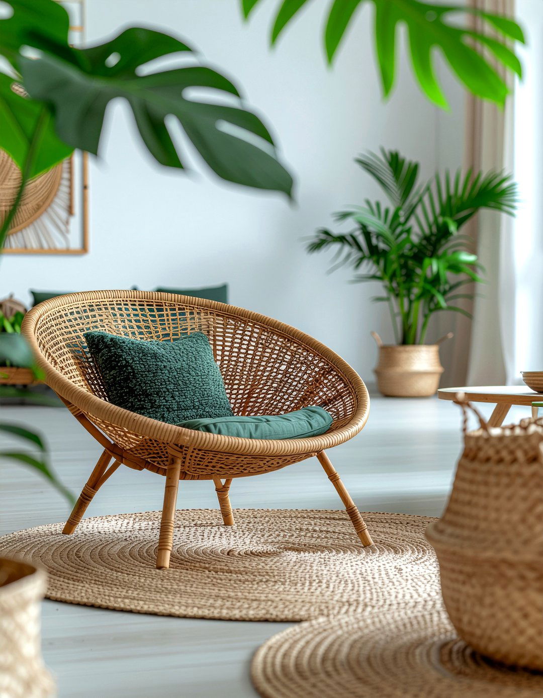 Rattan Papasan Chair Setup - 30 living room papasan chair ideas