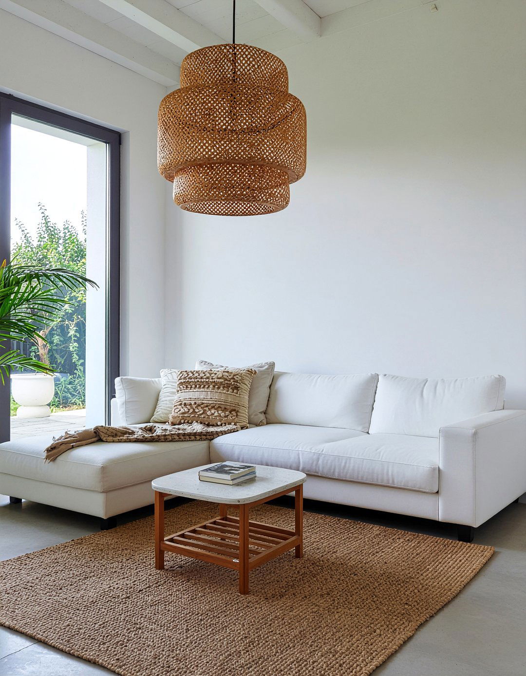 Rattan Pendant Light - 30 living room Moroccan furniture ideas