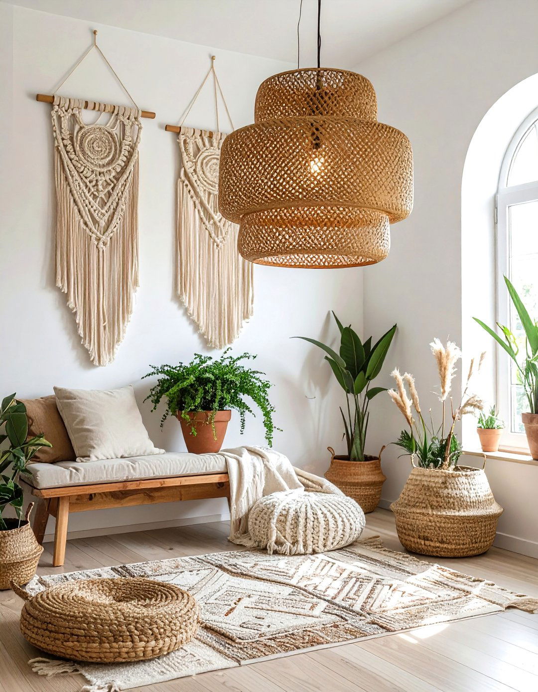 Rattan Pendant Light - 30 bedroom lighting design