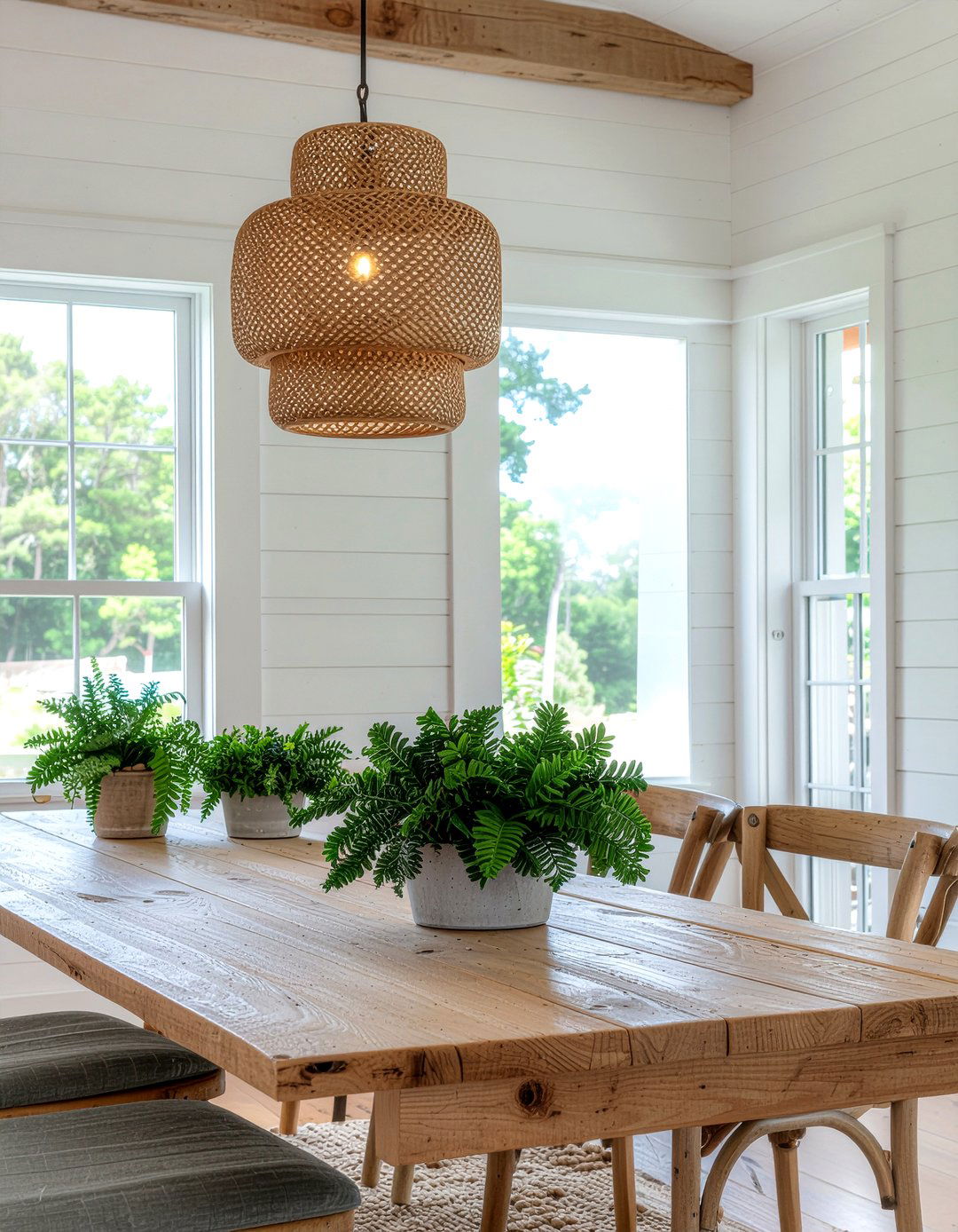 Rattan Pendant Light - 30 dining room lighting ideas