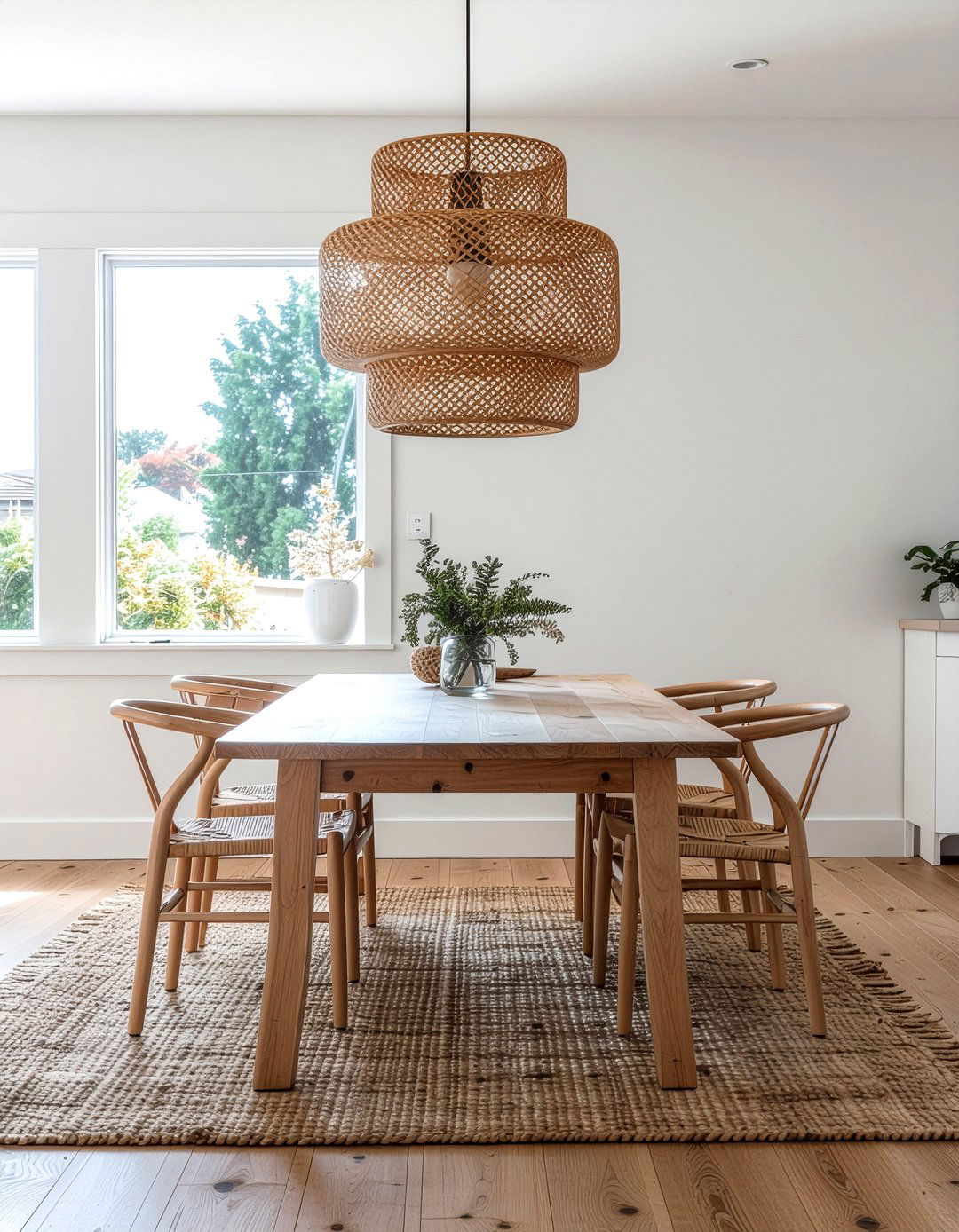 Rattan Pendant Light - 30 ambient dining room ideas