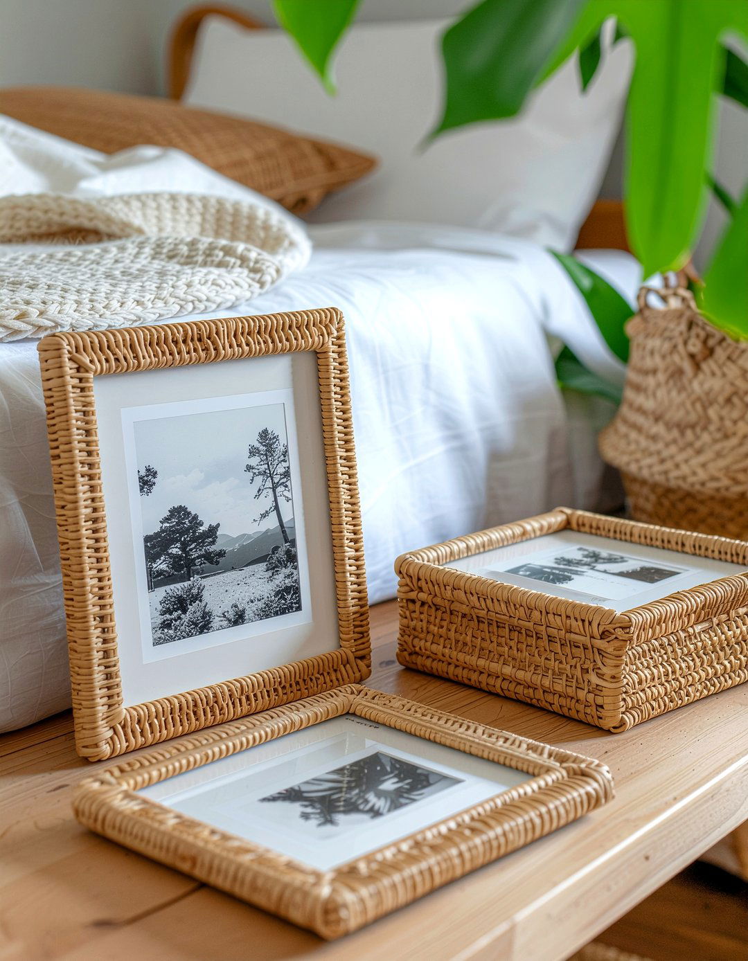Rattan Picture Frames - 30 rattan bedroom ideas