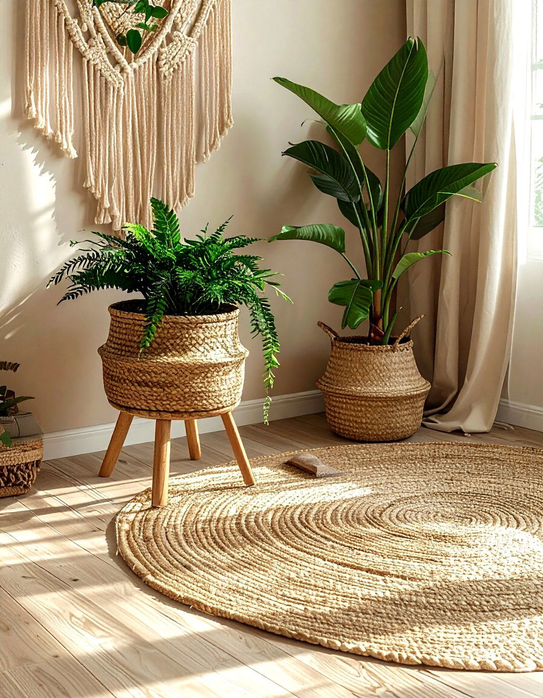 Rattan Plant Stand - 30 living room plant stands