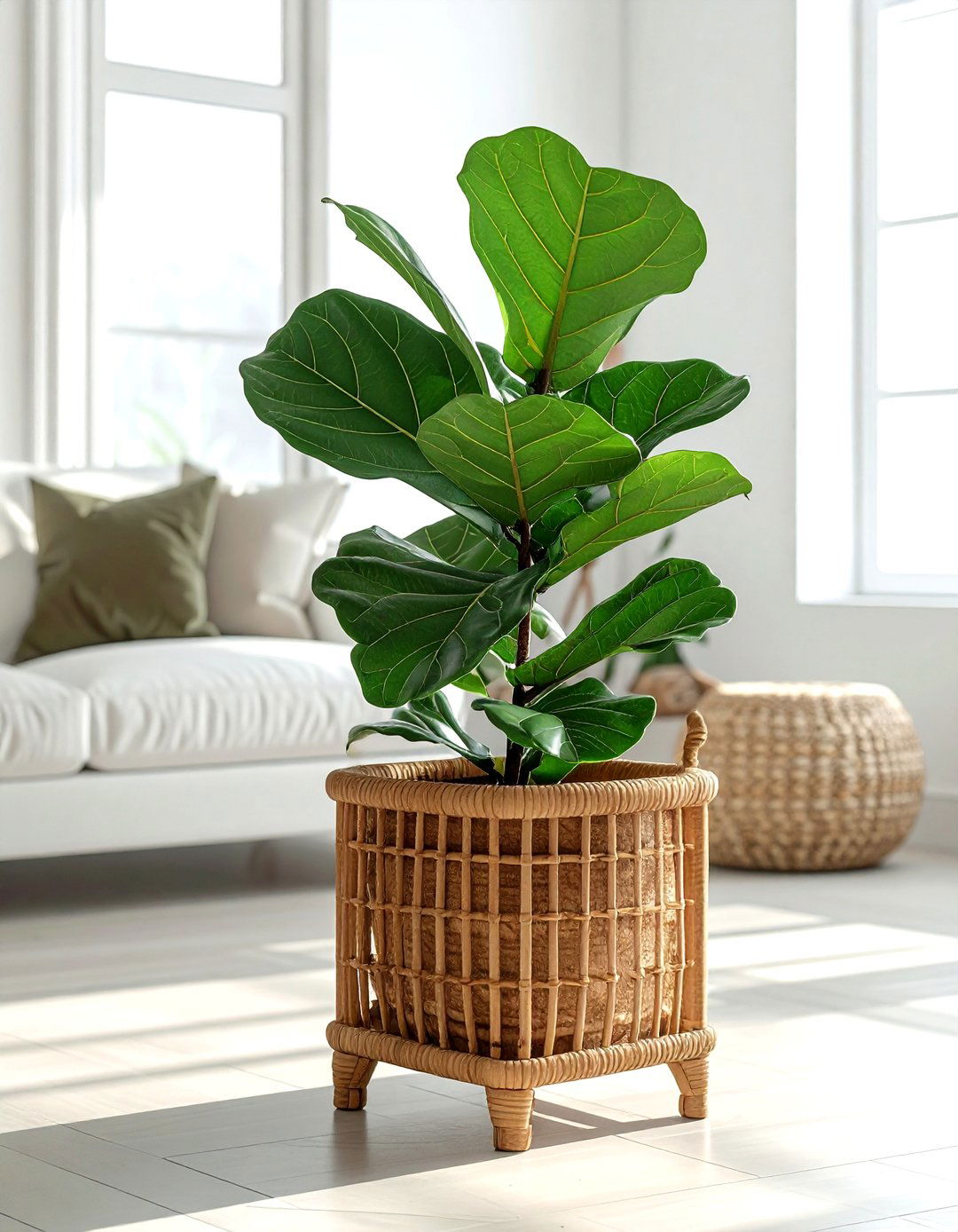 Rattan Planter - 30 rattan decor ideas