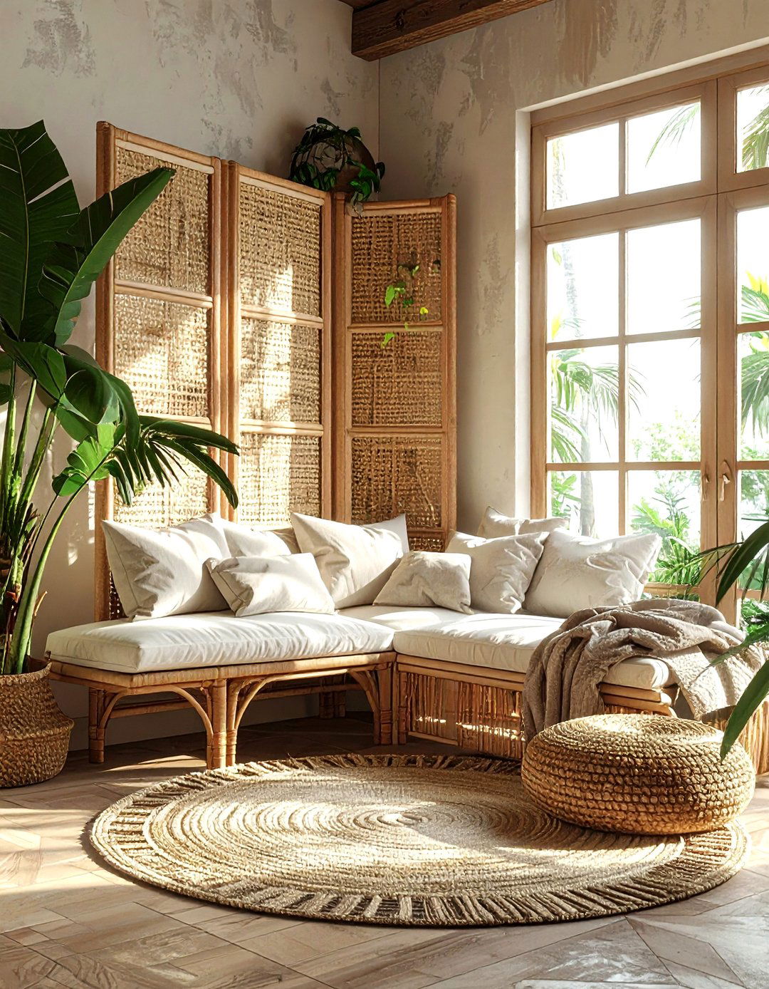 Rattan Room Divider - 30 secondhand bedroom ideas