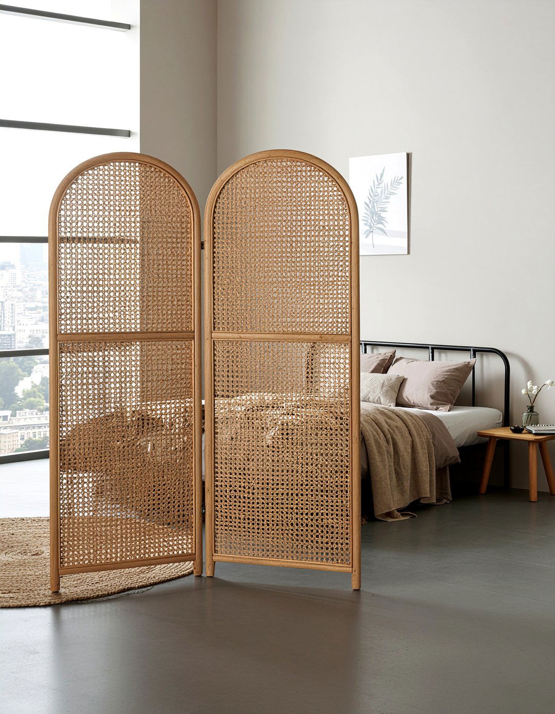 Rattan Room Divider - 30 woven bedroom ideas