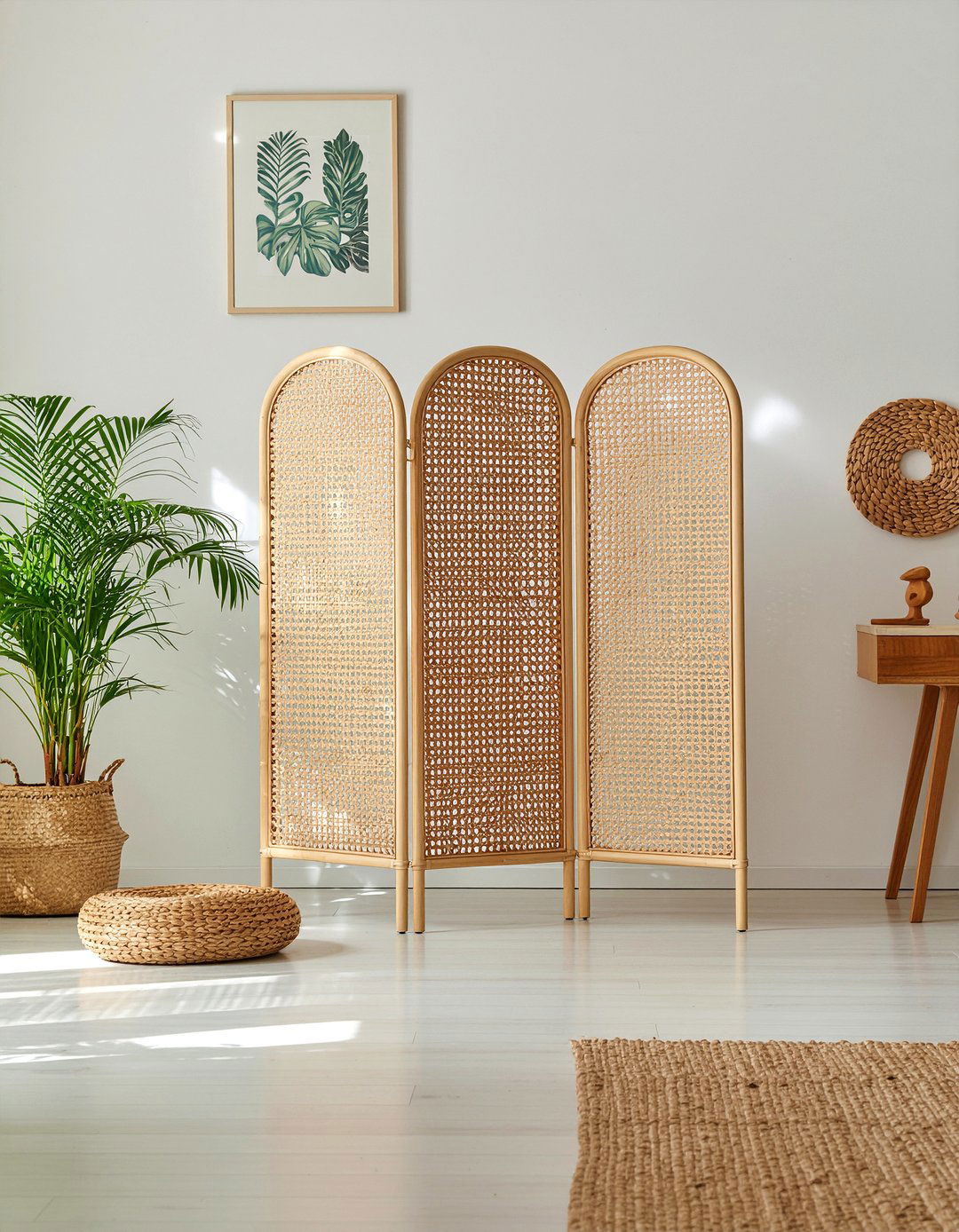 Rattan Room Divider - 30 living room divider ideas