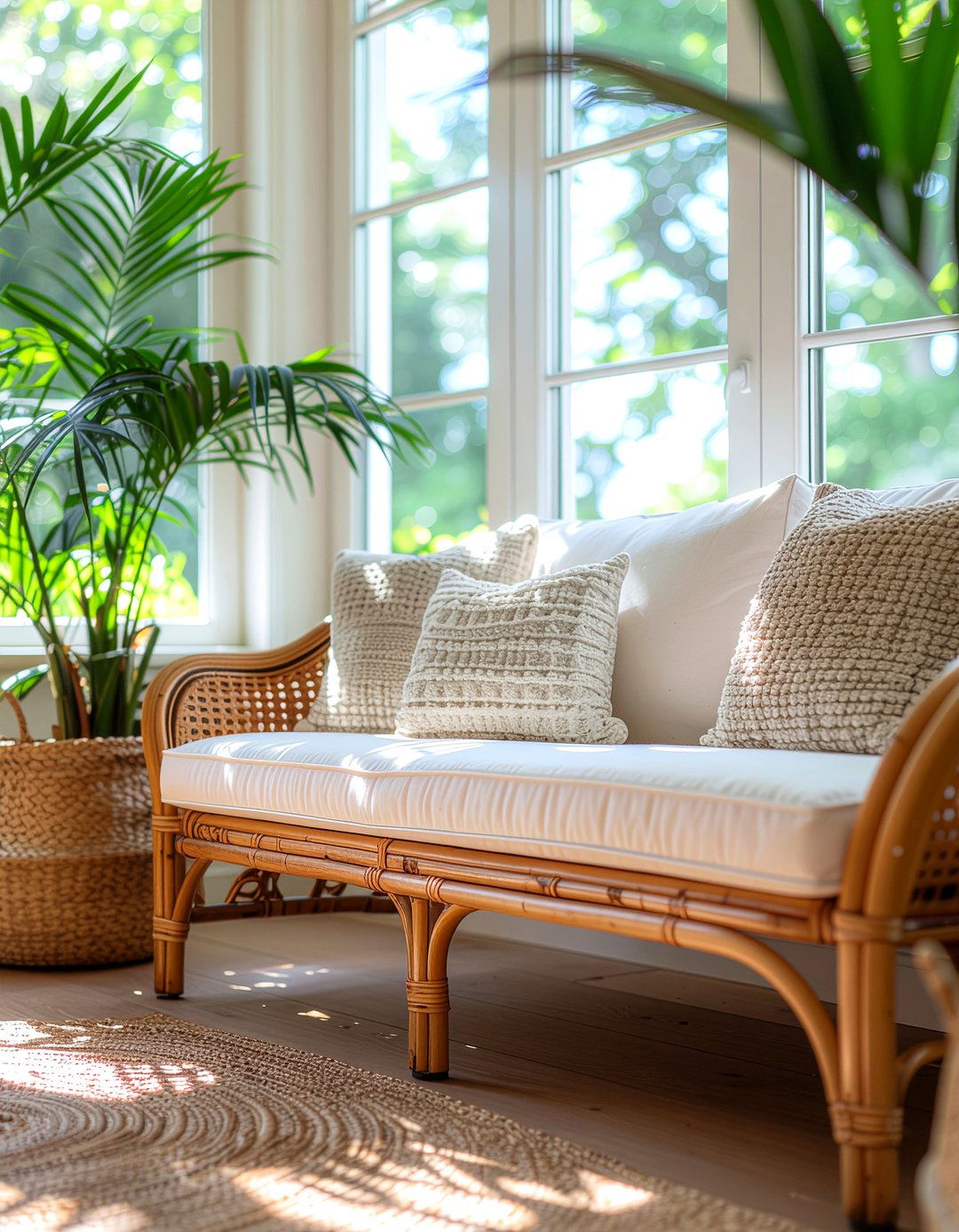 Rattan Settee - 30 woven living room ideas