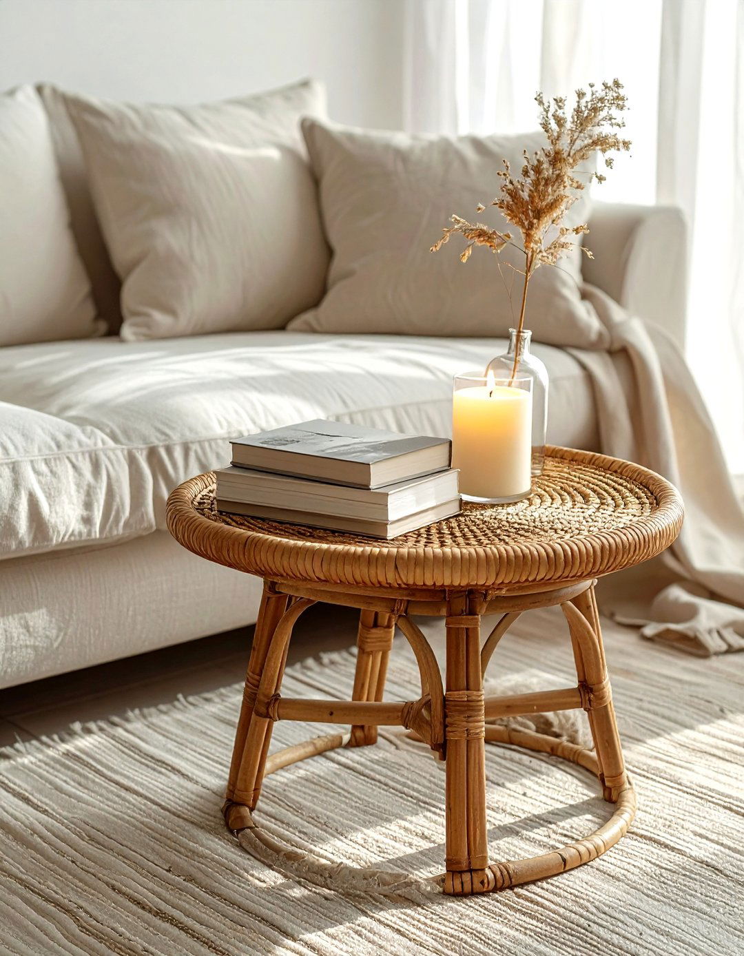 Rattan Side Table - 30 rattan decor ideas