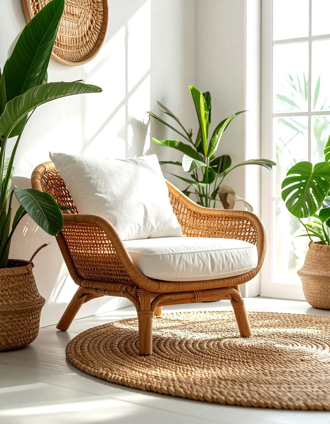 Rattan Slipper Chair - 30 living room slipper chair ideas
