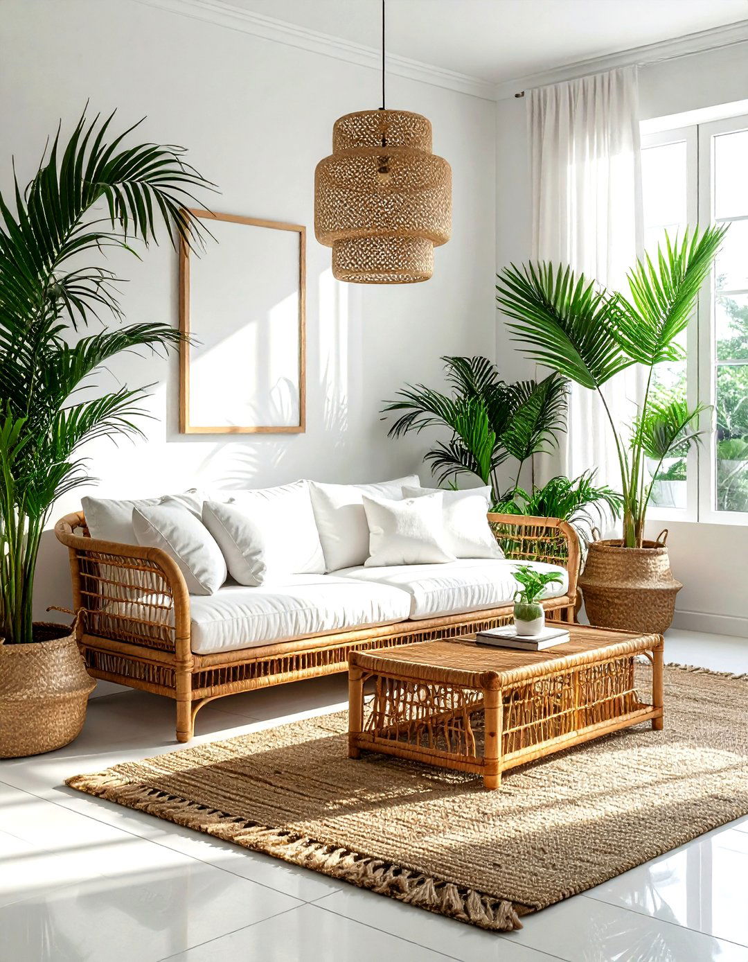 Rattan Sofa - 30 living room Bohemian furniture ideas