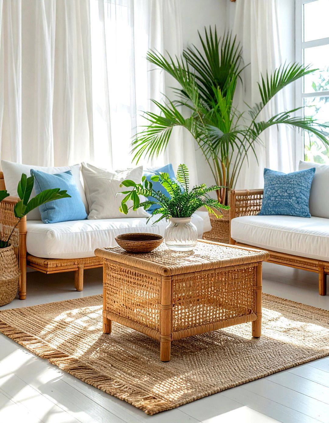 Rattan Square Coffee Table - 30 living room square coffee tables