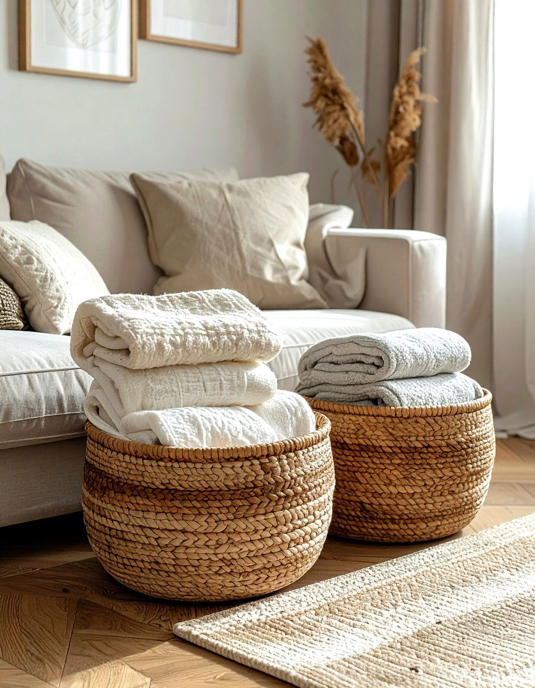 Rattan Storage Baskets - 30 inexpensive decor ideas