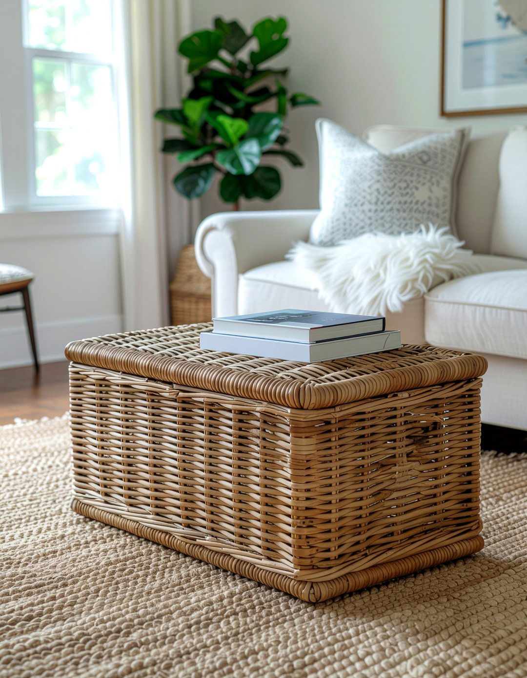 Rattan Trunk - 30 rattan living room ideas