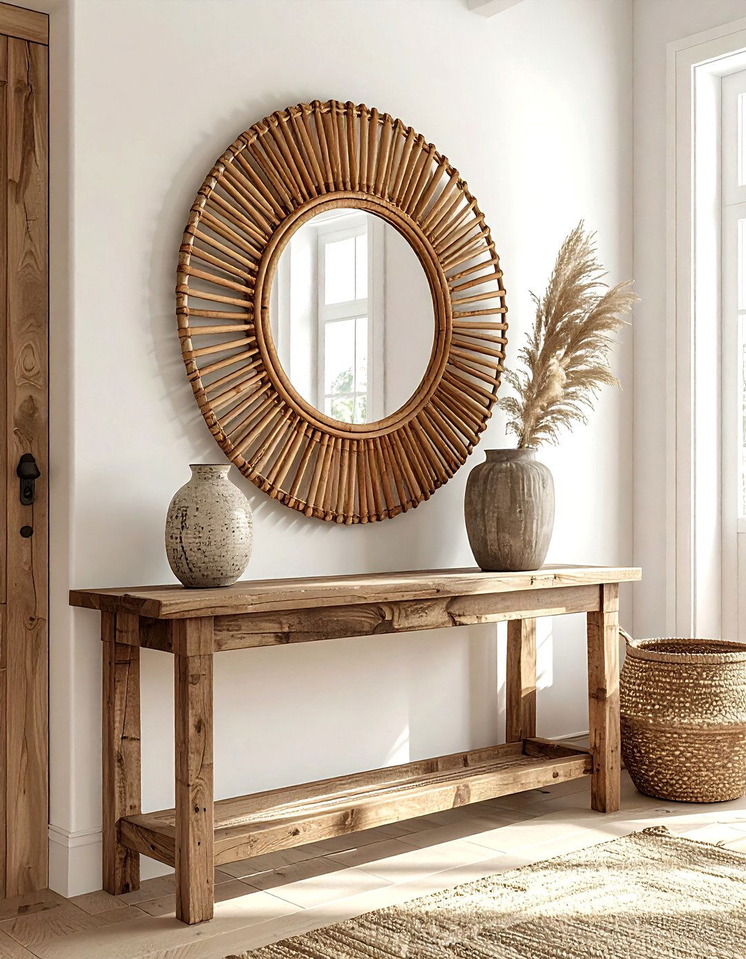 Rattan Wall Mirror - 30 rattan decor ideas