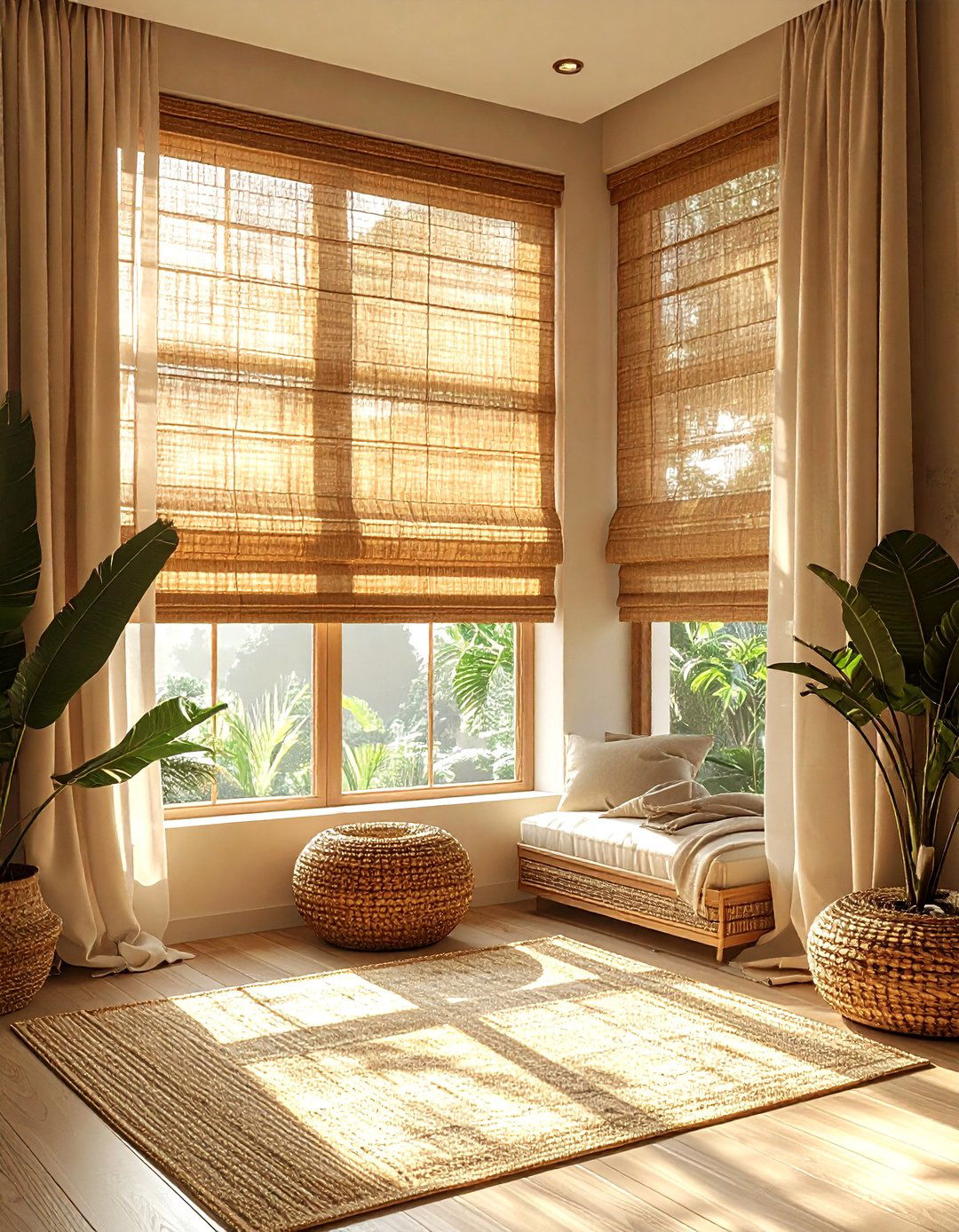 Rattan Window Treatment - 30 rattan decor ideas