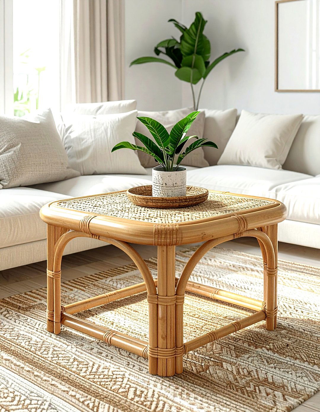 Rattan Woven C Table - 30 living room C-table ideas