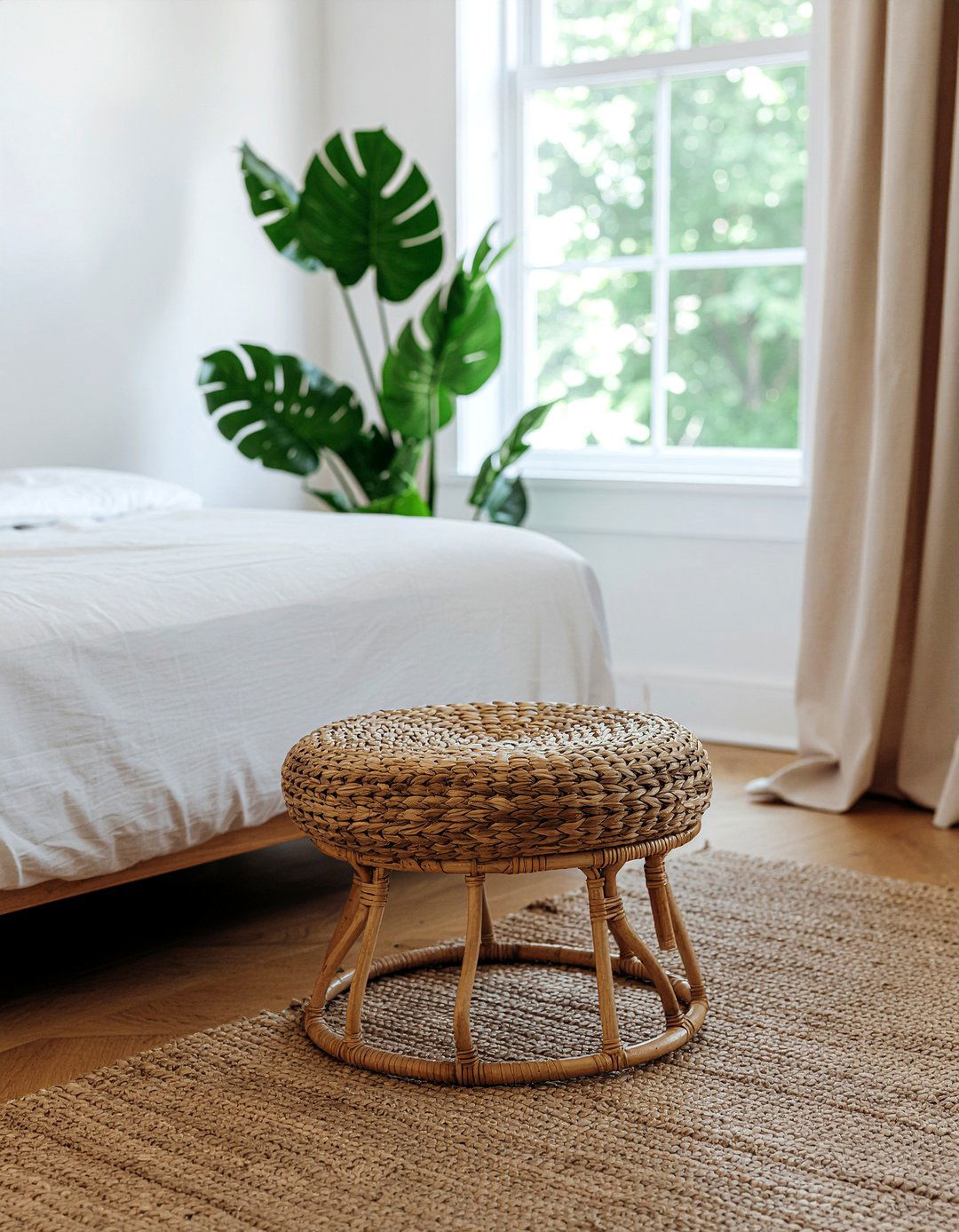 Rattan bedroom stool - 30 bedroom stools