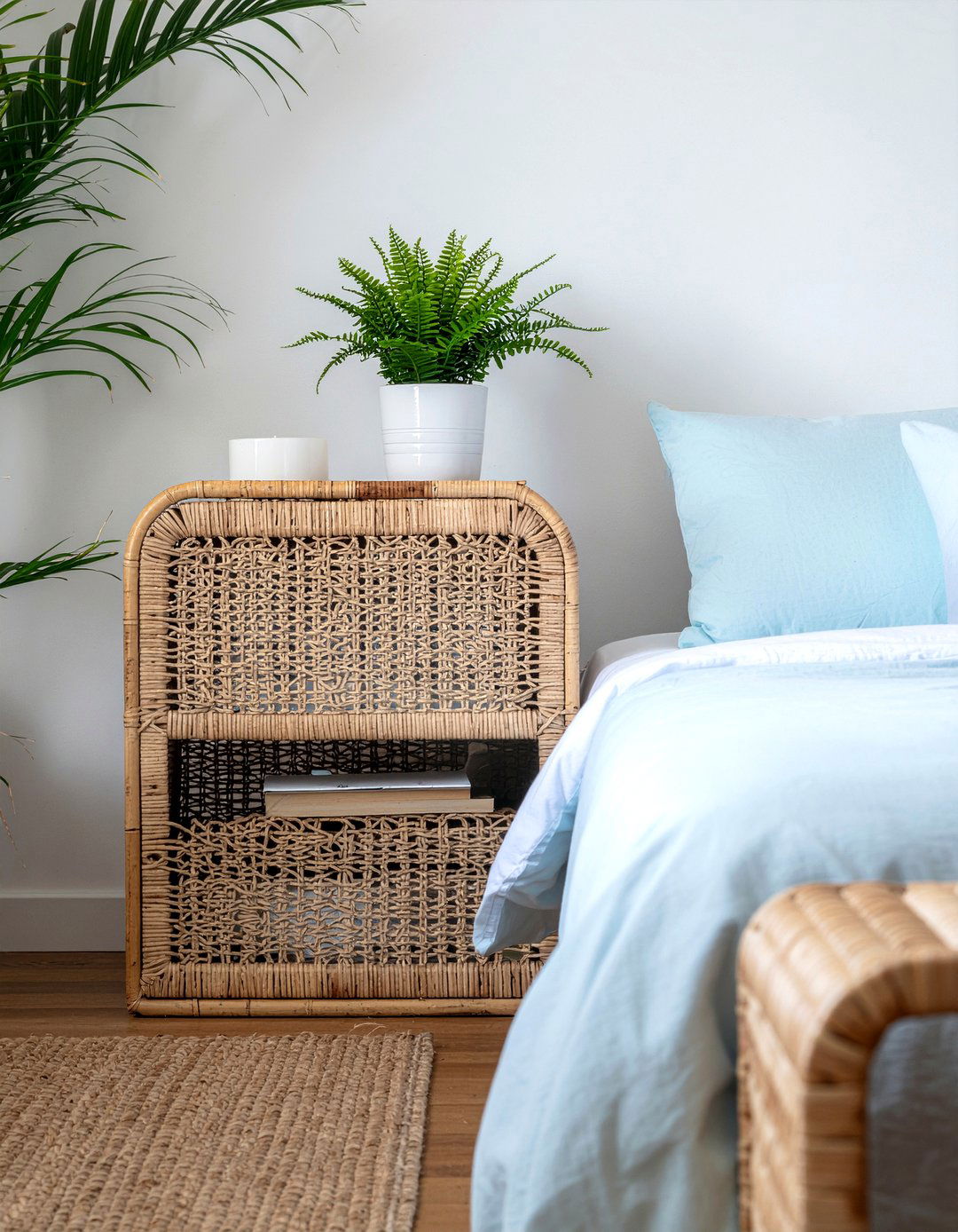 Rattan bookshelf divider - 30 bedroom bookshelf dividers