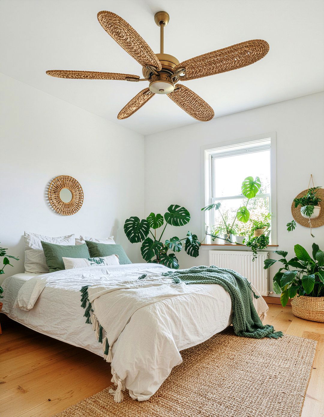 Rattan ceiling fan - 30 bedroom ceiling fans