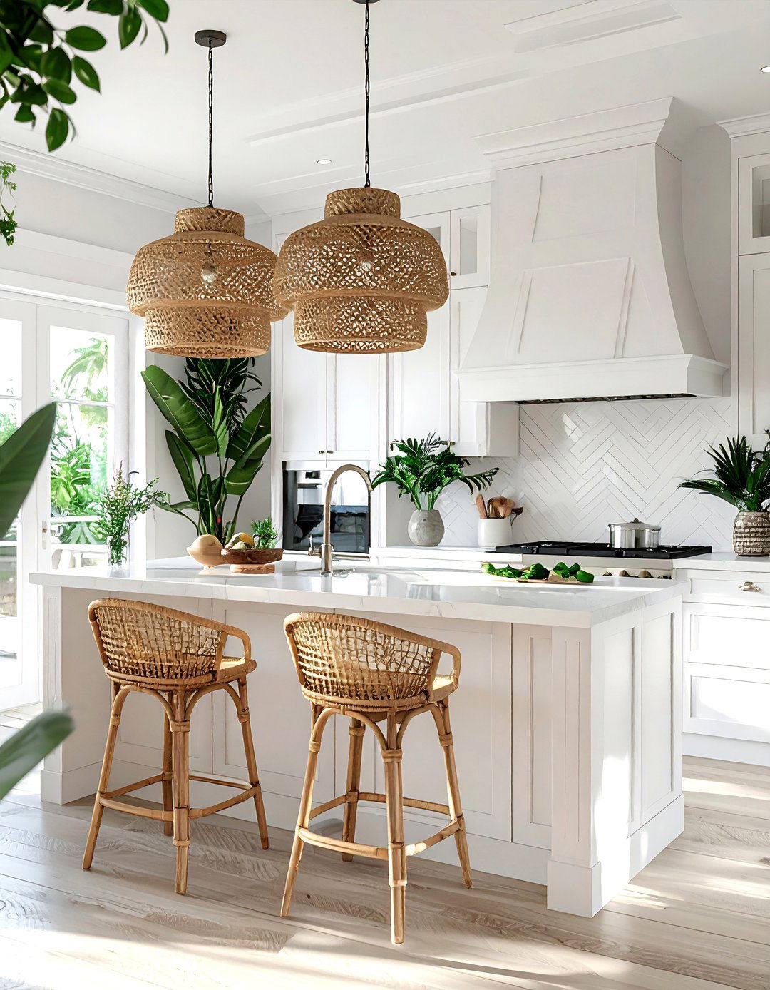 Rattan coastal kitchen - 30 coastal kitchen ideas