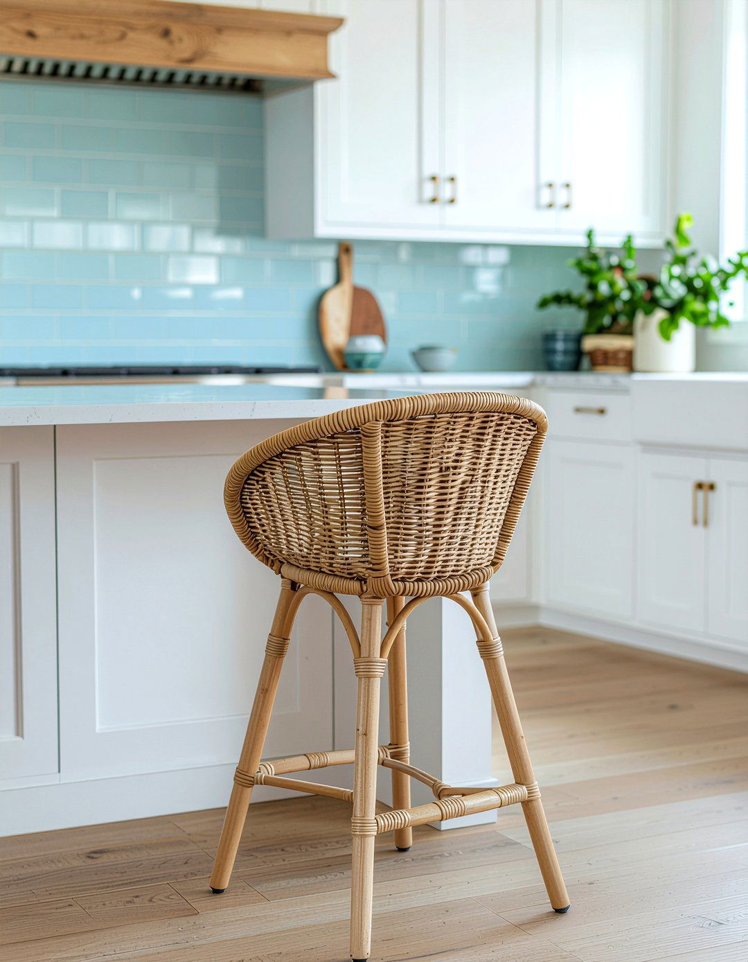 Rattan counter stool - 30 kitchen bar stool ideas