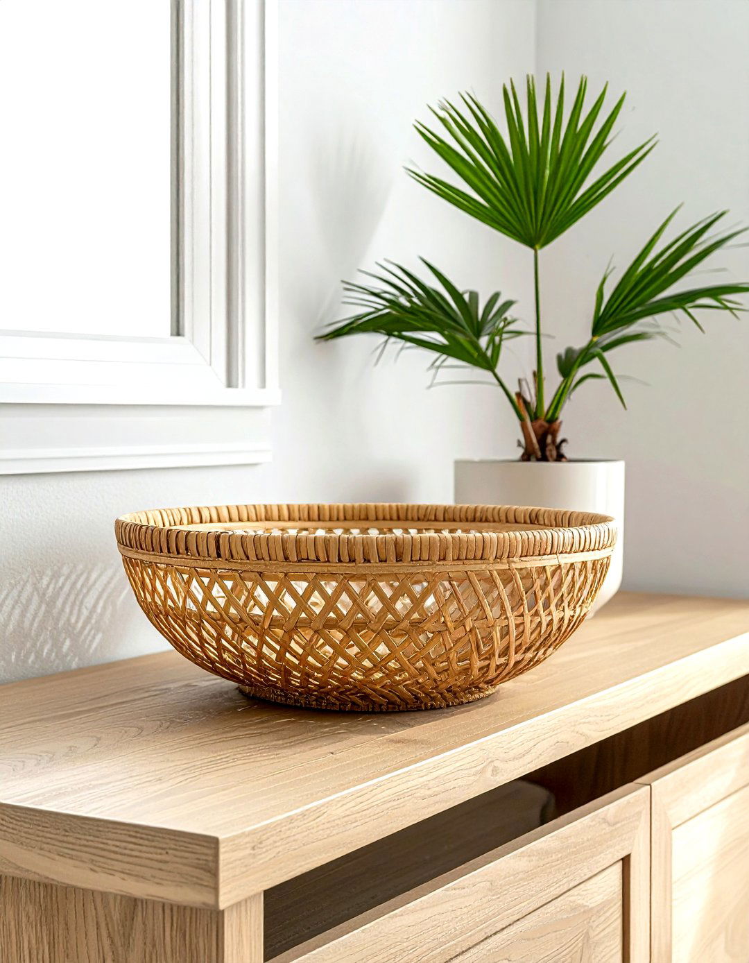 Rattan decorative bowl - 30 console bowl ideas