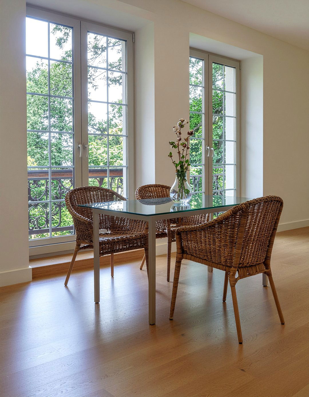 Rattan dining chairs - 30 calm dining room ideas