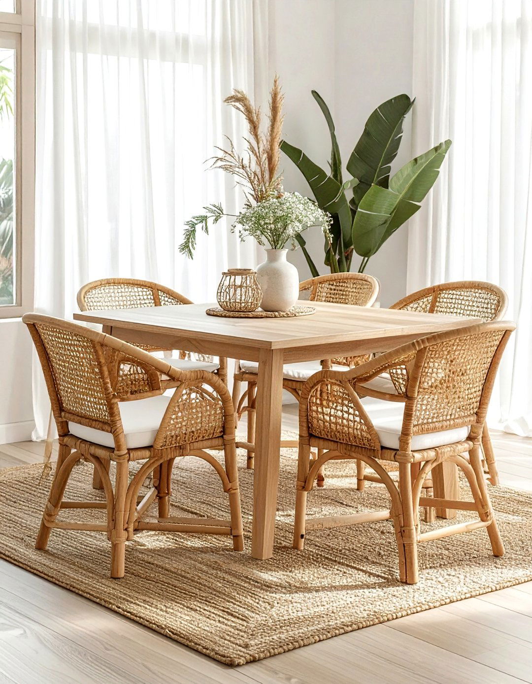 Rattan dining chairs - 30 casual dining room ideas
