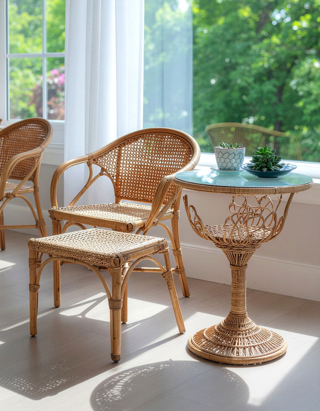 Rattan dining furniture - 30 environmentally friendly dining room ideas