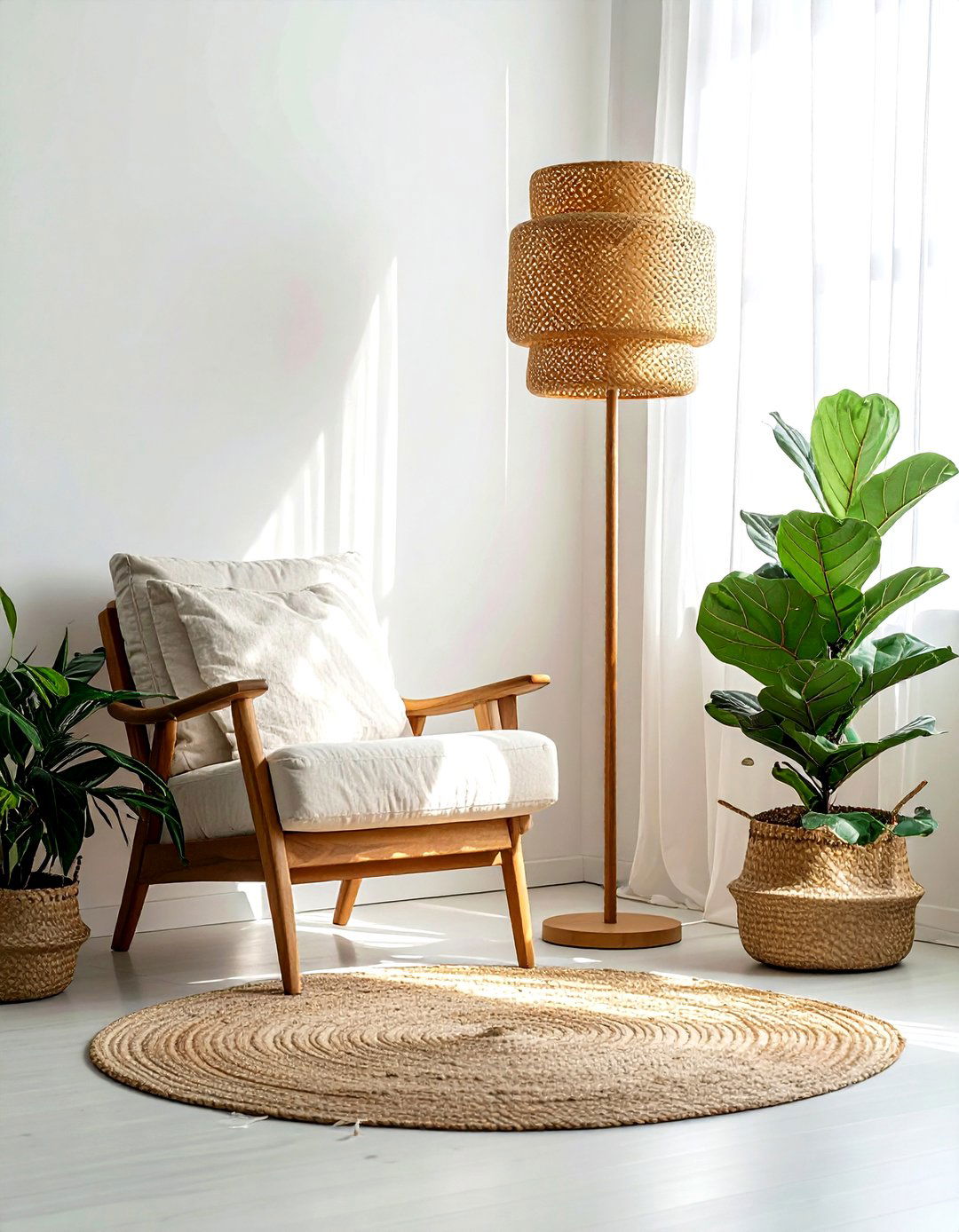 Rattan floor lamp - 30 decorative lamp ideas