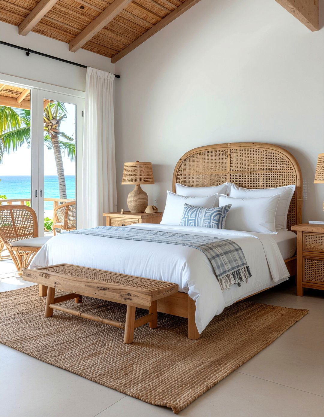 Rattan furniture - 30 nautical bedroom ideas