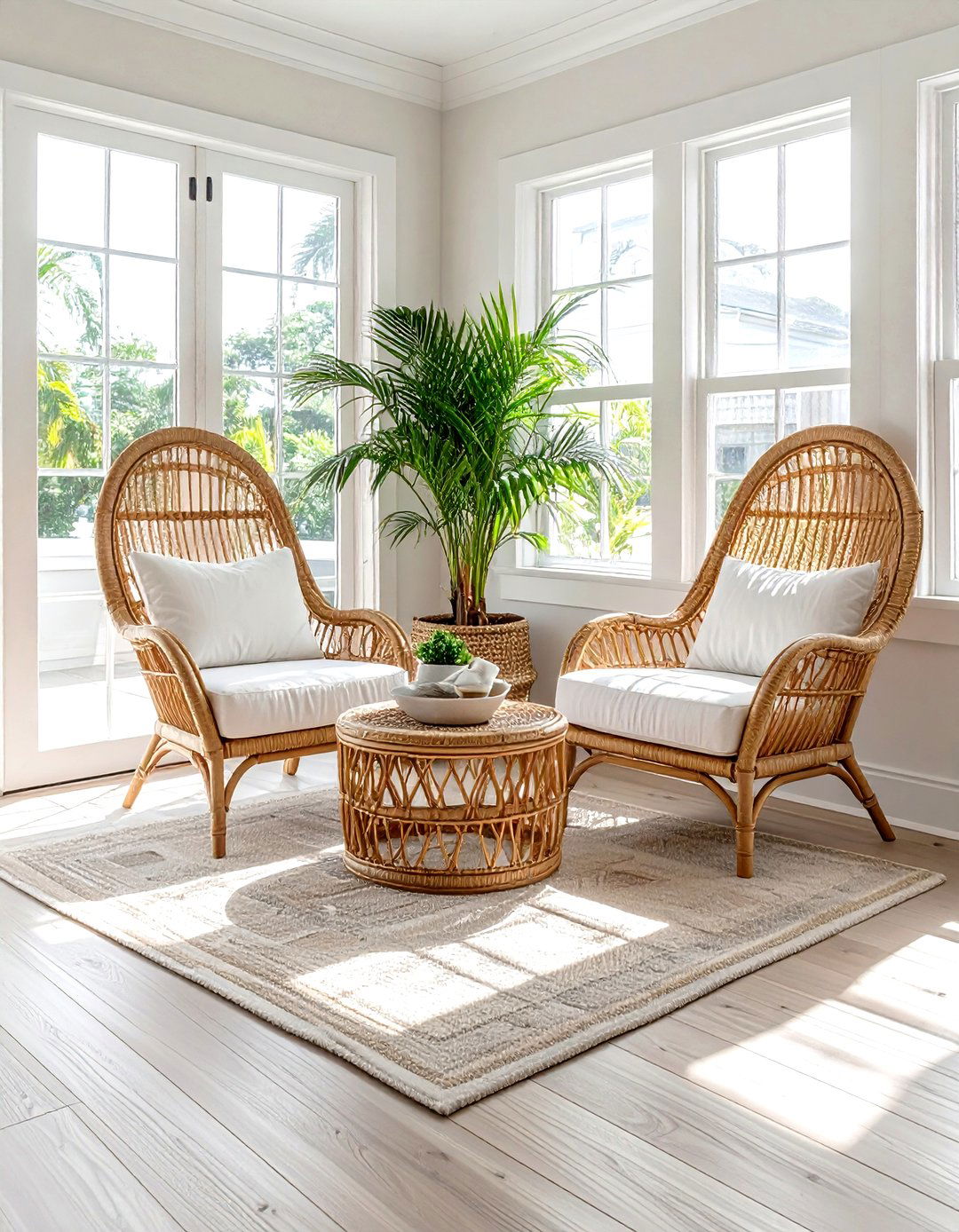Rattan furniture - 30 coastal decor ideas