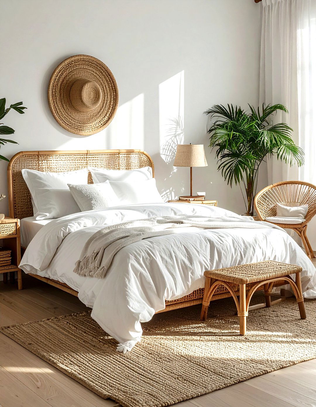 Rattan furniture bedroom - 30 retro home decor ideas