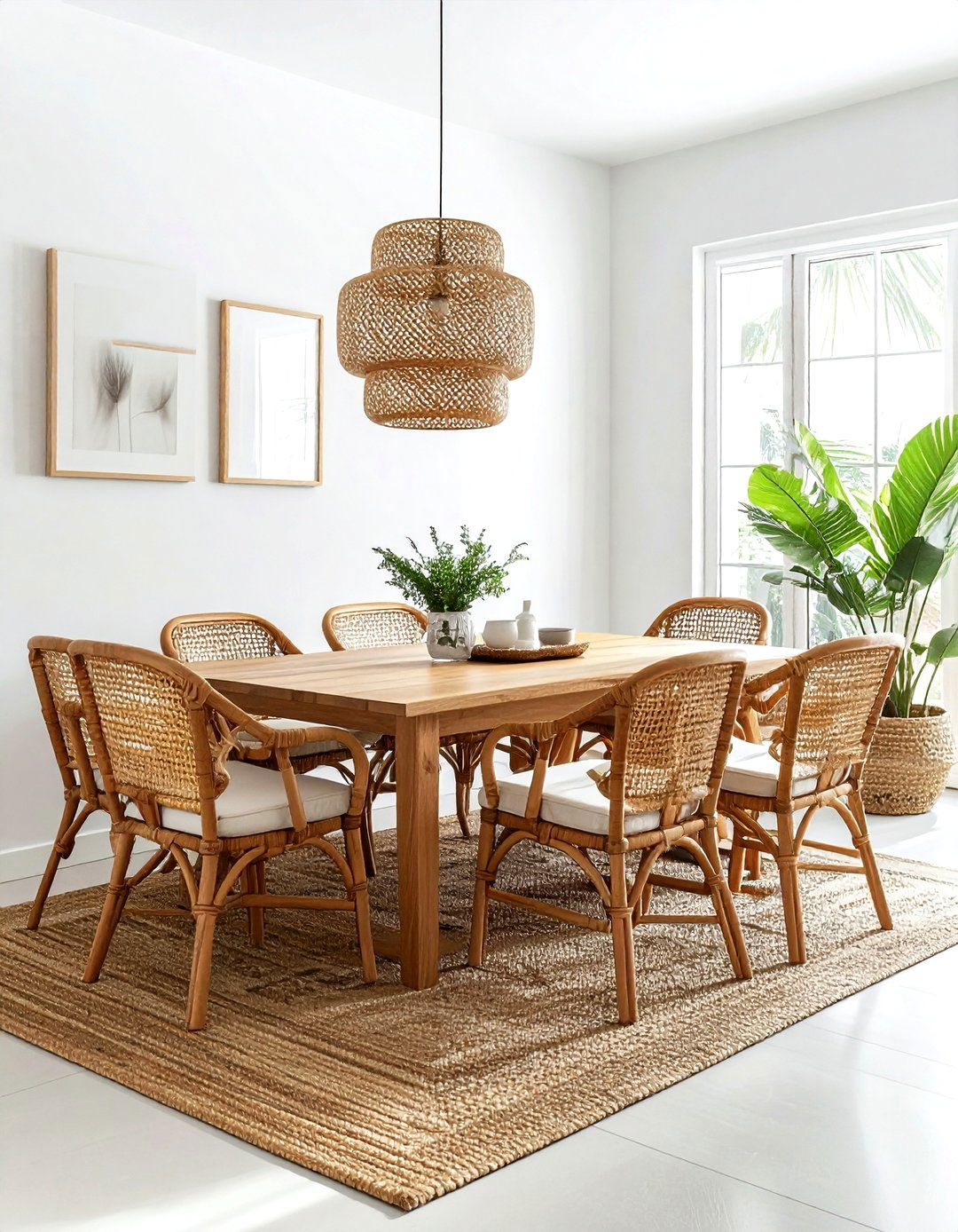 Rattan furniture dining room - 30 nature-inspired dining room ideas