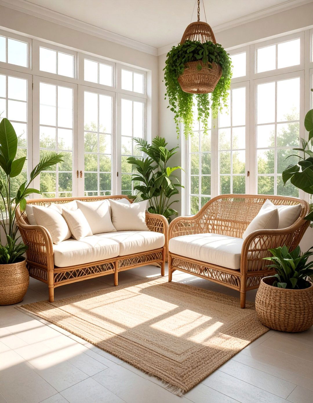 Rattan furniture set - 30 jungle decor ideas