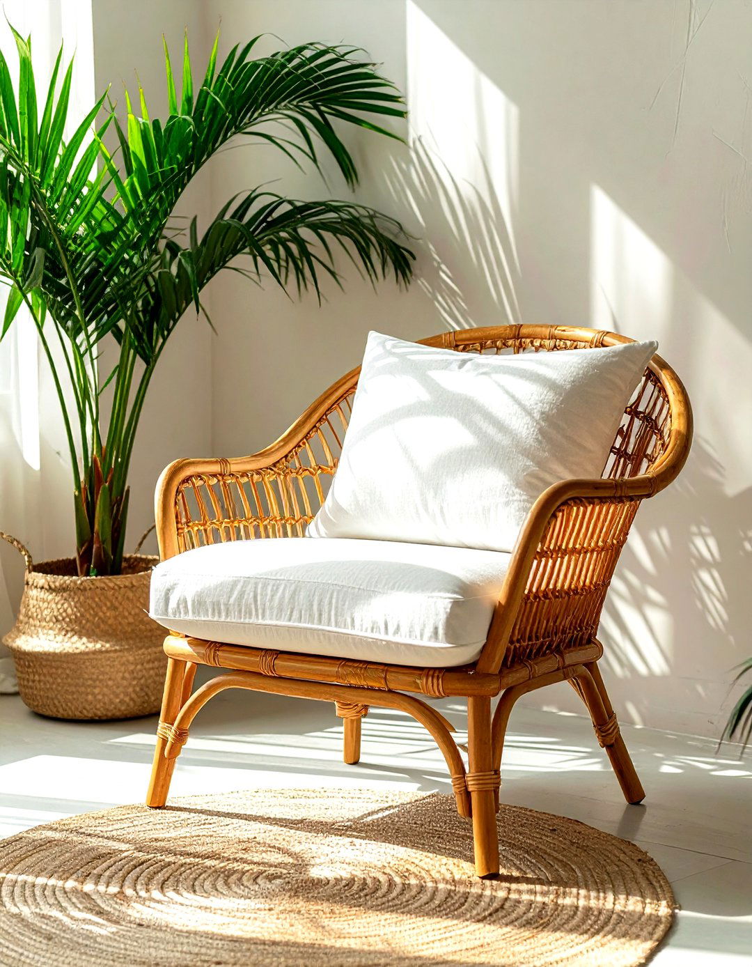 Rattan lounge chair - 30 calming decor ideas