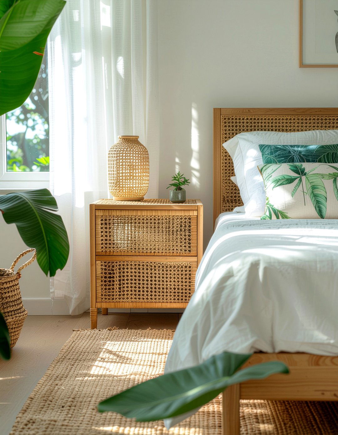 Rattan nightstand - 30 bedroom nightstands