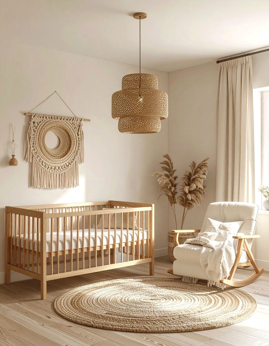 Rattan nursery pendant light - 30 nursery lighting ideas