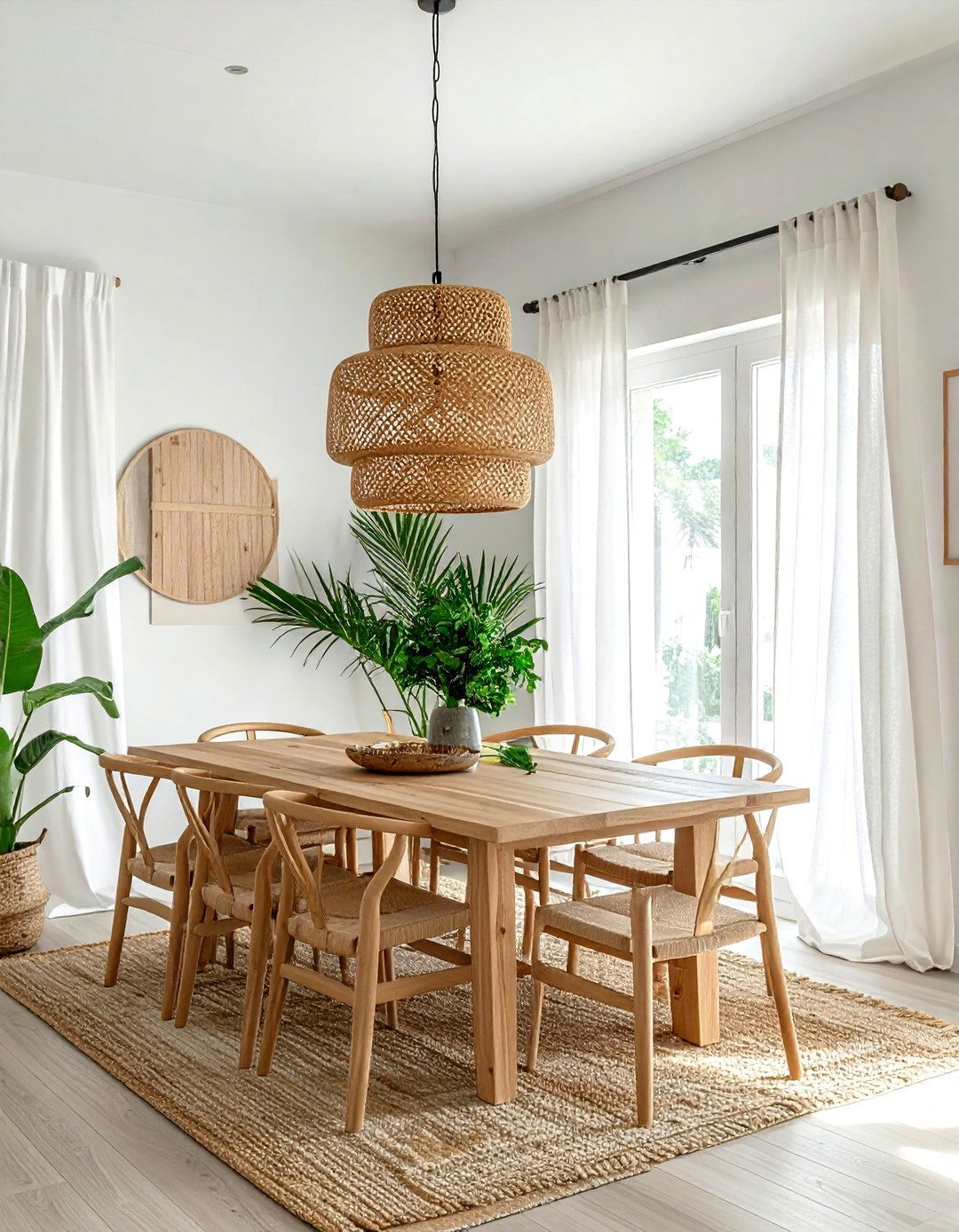 Rattan pendant light - 30 dining room lamp ideas