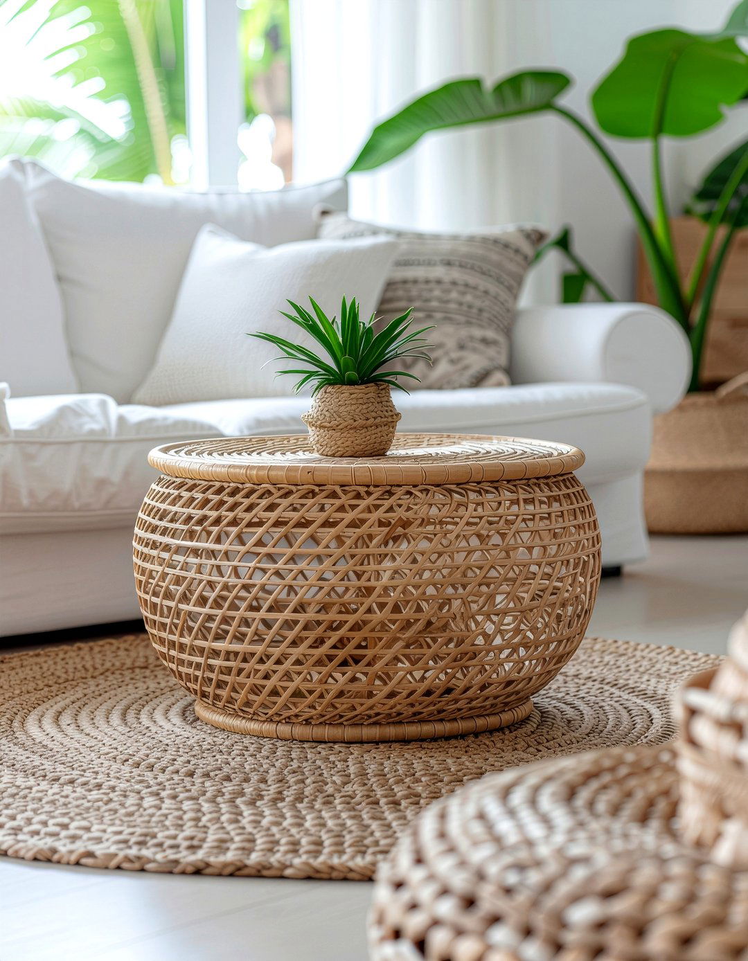 Rattan round coffee table - 30 living room round coffee tables