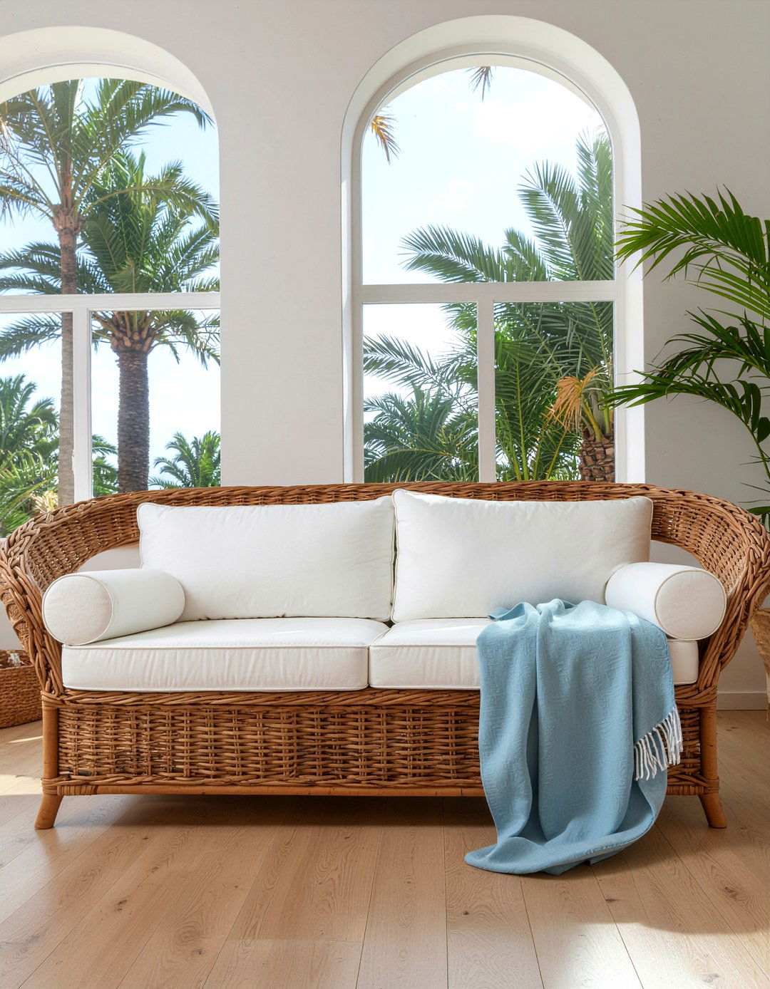 Rattan sofa set - 30 wicker living room ideas