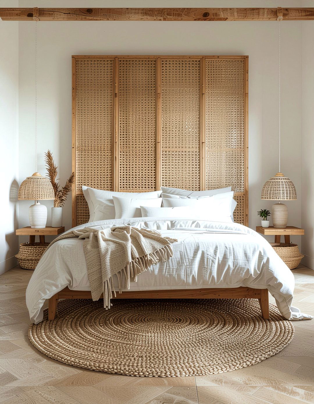 Rattan wall decor bedroom - 30 bedroom wall texture ideas