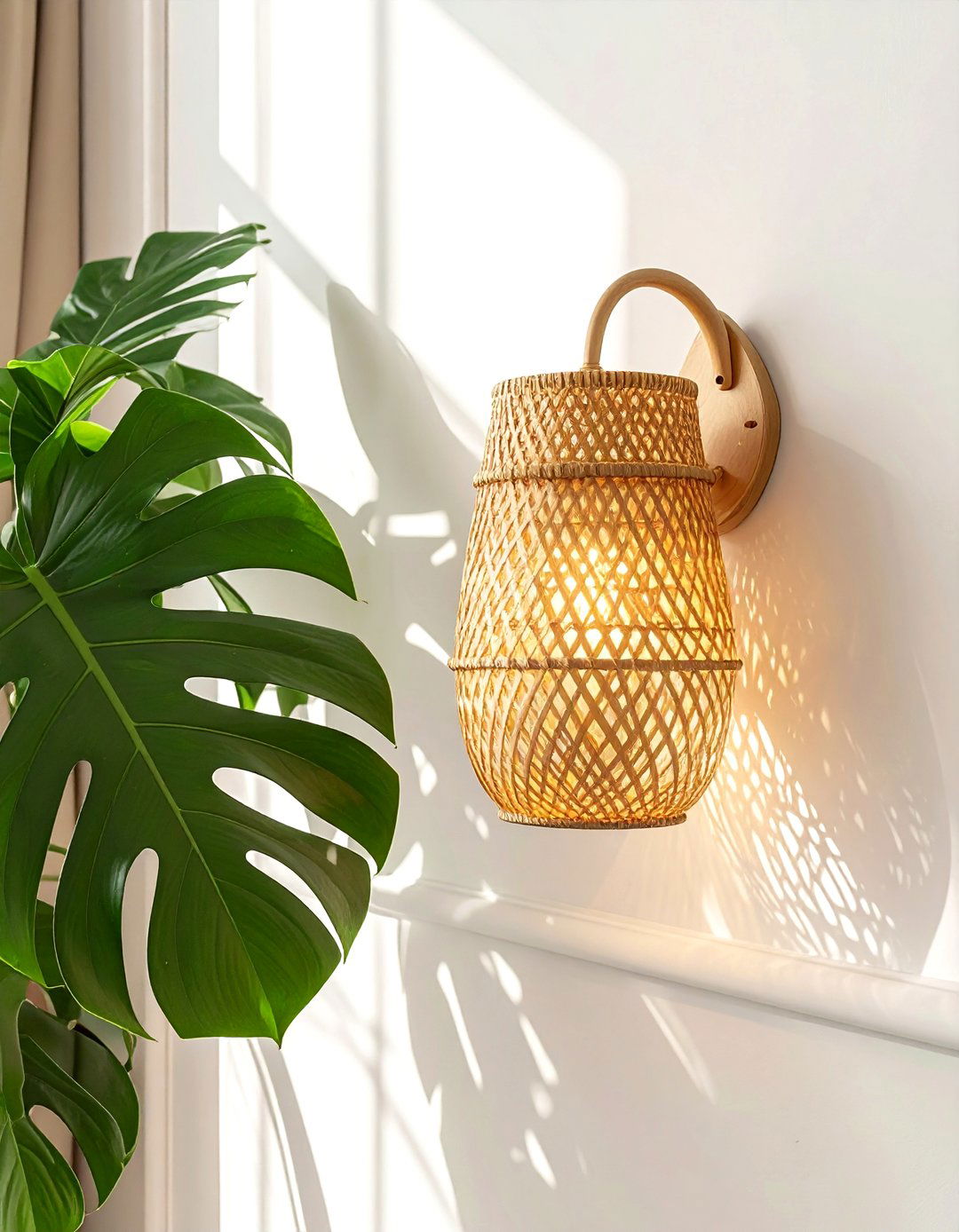 Rattan wall sconce - 30 wall light ideas
