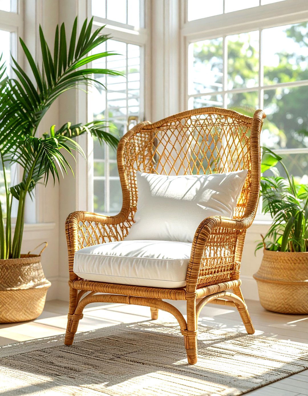Rattan wingback chair - 30 living room wingback chairs