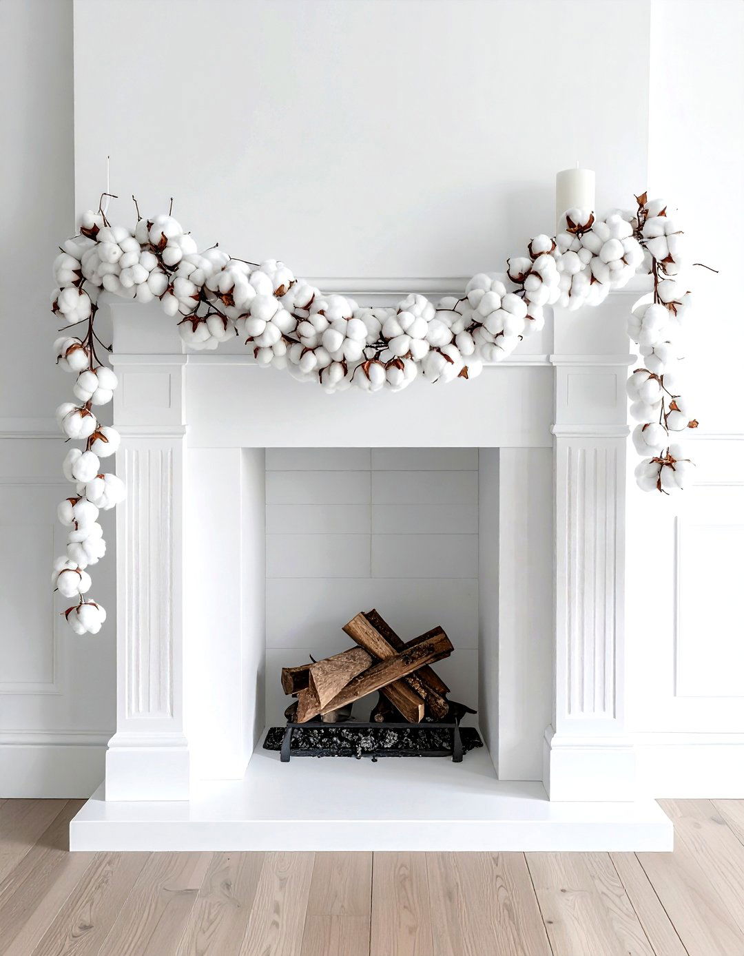 Raw Cotton Garland - 30 cotton decor ideas