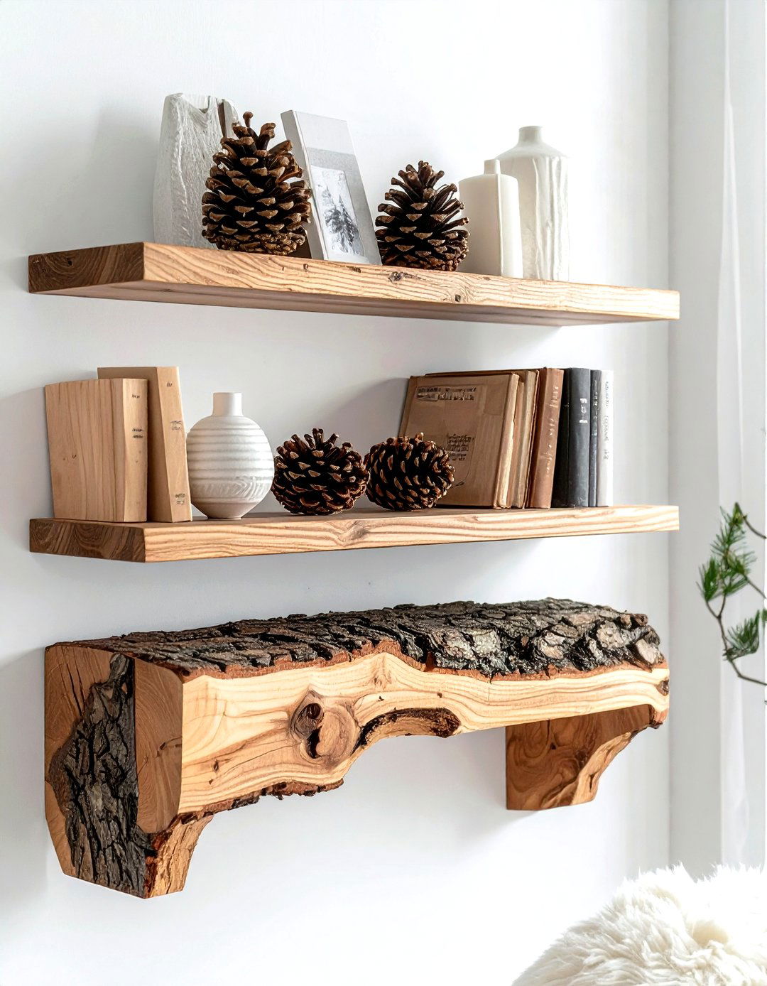 Raw Edge Wood Bookends - 30 decorative bookend ideas