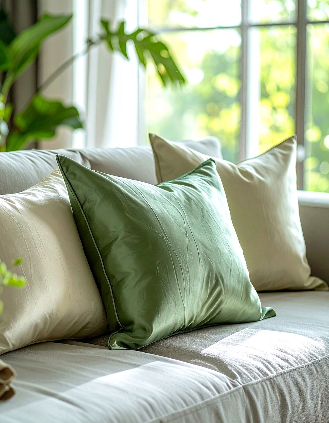 Raw silk pillow cover - 30 nature-inspired decor ideas